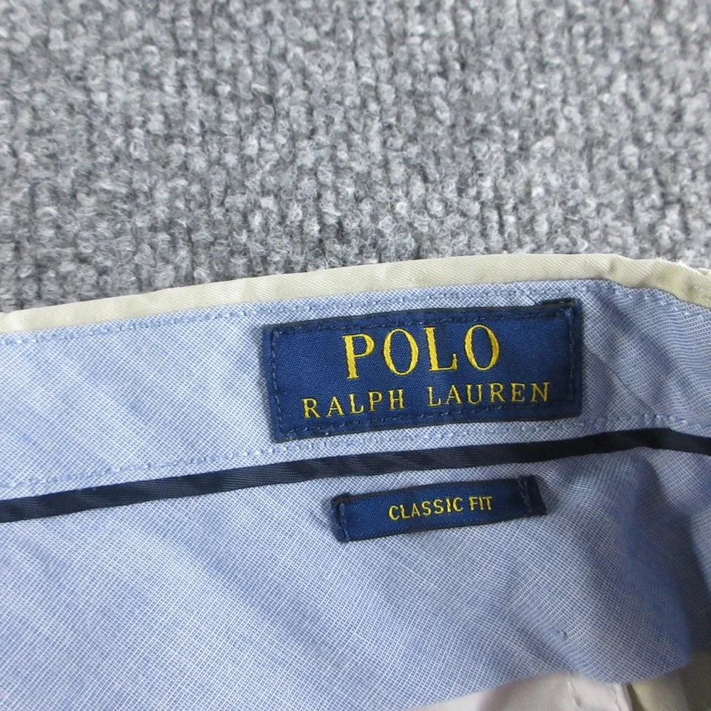 Polo Ralph Lauren Shorts Mens 38 Beige Classic Fit Chino 9 Inseam Cotton Casual